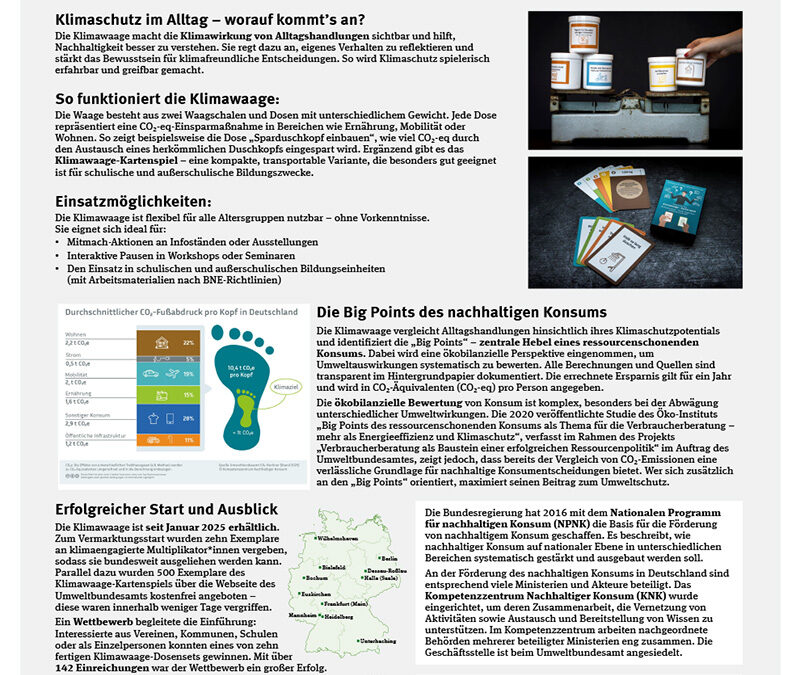 Die Klimawaage: ein Mitmach-Tool für mehr Nachhaltigkeit im Alltag